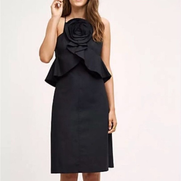 Elegant Black Ruffle Anthropologie Dress - Picture 12 of 12